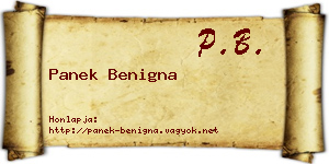 Panek Benigna névjegykártya